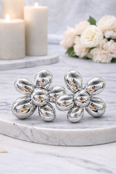 Vipfoni Large Flower Model Steel Earrings