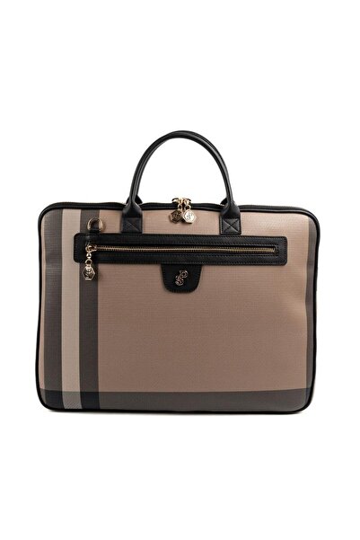 Silver Polo Silver & Polo Sp1175 Women's Laptop & Briefcase Plaid Brown-Black