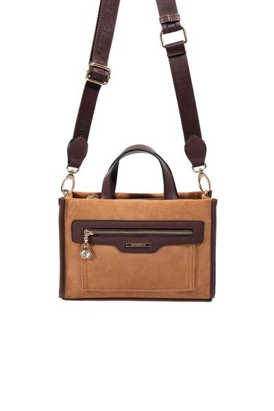 Silver Polo Silver & Polo Sp1271 Women's Handbag Suede Tan-Brown