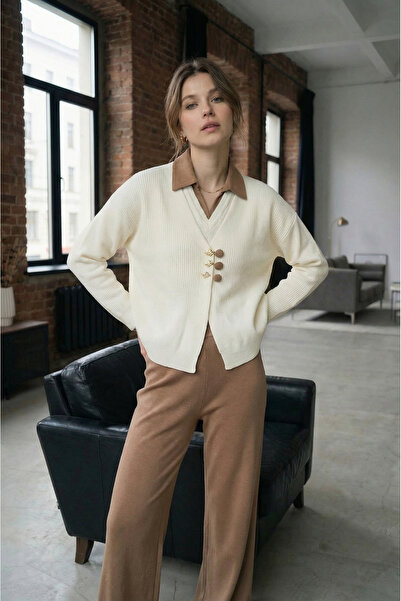 SAYZEN Crop Sweater Pants 3-Piece Knitwear Set