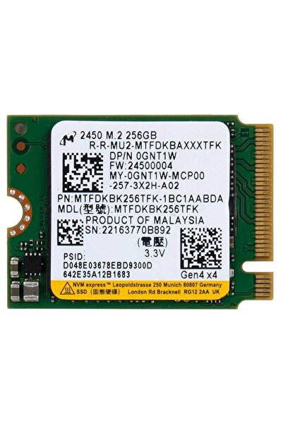 Micron MTFDKBK256TFK-1BC1AABDA 256GB M.2 22x30 GEN4 SSD