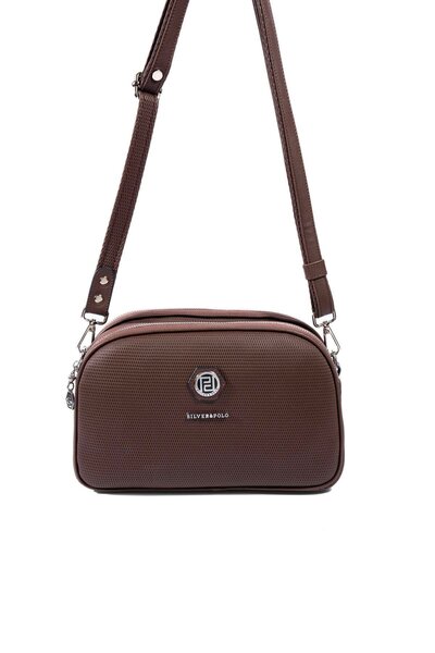 Silver Polo Silver & Polo Sp745 Women's Crossbody Bag Honeycomb Brown