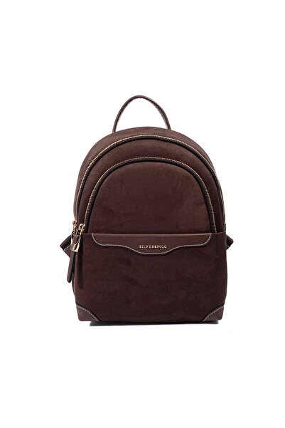 Silver Polo Silver & polo sp1265 women's backpack suede brown
