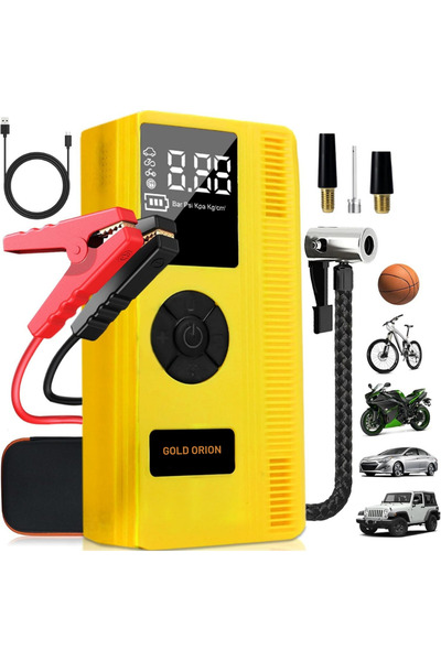 Goldorion OR10689 3000A Akü Takviye Cihazı, 150 PSI Hava Kompresörü ve Taşına...