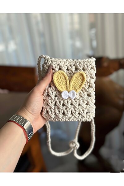 yucin El Yapımı Örgü Çocuk Çantası, Sevimli Figürlü, Ayarlanabilir Askılı, Kı...