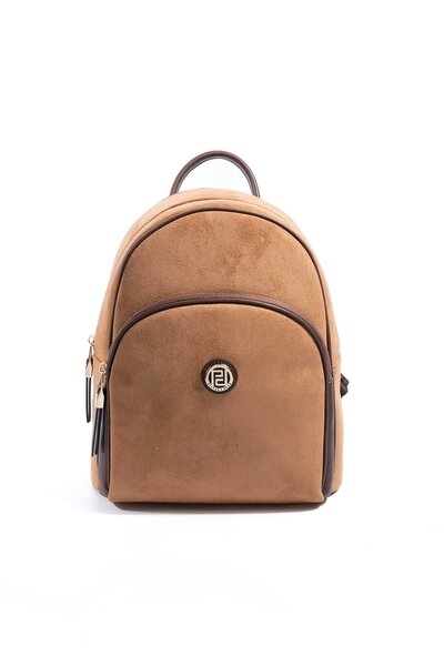 Silver Polo Silver & Polo Sp1062 Women's Backpack Suede Tan-Brown