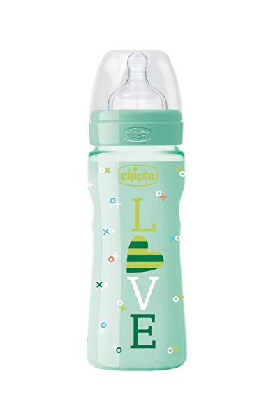Chicco Well-Being Anti-Colic Feeding Bottle 330ml Fast Flow Silicone Teat Bab...