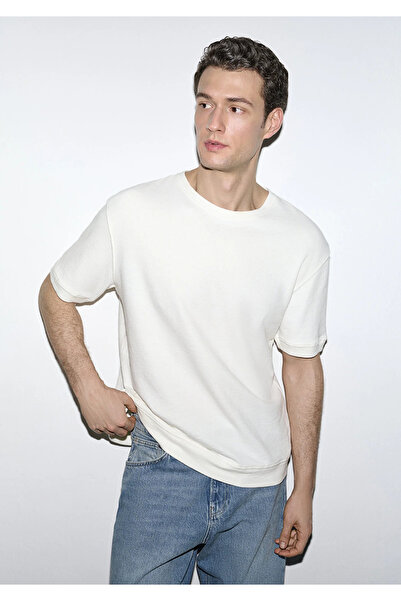 Mavi Edition Crew Neck Ecru T-Shirt Loose Fit / Comfortable Cut 0613161-70057