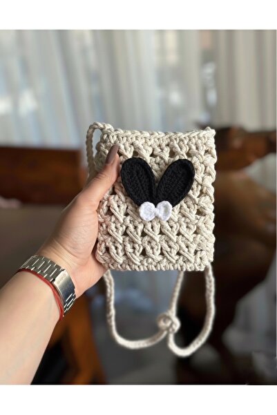 yucin El Yapımı Örgü Çocuk Çantası, Sevimli Figürlü, Ayarlanabilir Askılı, Kı...