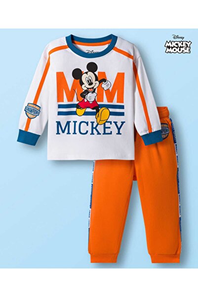Babyhug Disney Single Jersey Knit Sweatshirt & Track Pant Set Mickey Mouse Gr...