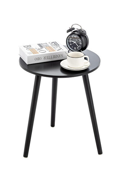OKAE Modern round wooden serving table, black, luxurious, minimalist Scandina...