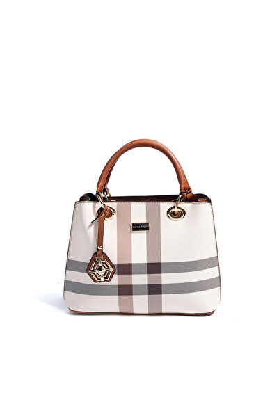 Silver Polo حقيبة يد نسائية من Silver & Polo SP1272 بنقشة مربعات باللون الكري...