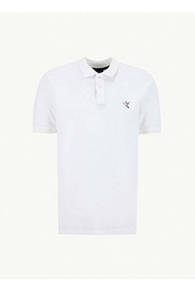 Fabrika Diyagonal Kırık Beyaz Erkek Polo T-Shirt F6SM-TST 2103