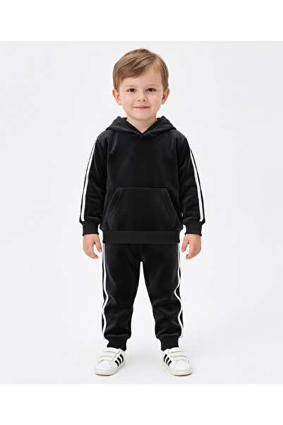 SAPS Solid Full Sleeves Kangaroo Pocket Detailed Hoodie & Lounge Pant/Co-ord ...