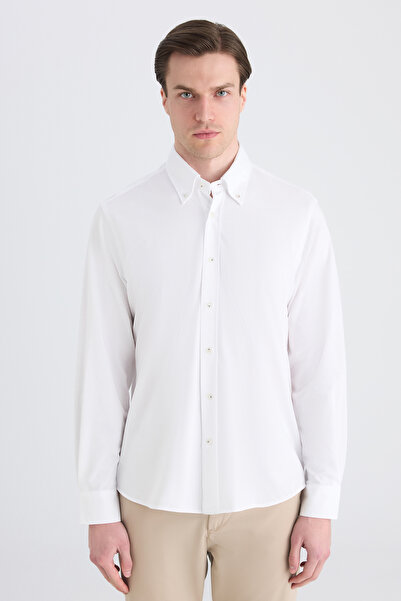 D'S Damat Ds Damat Comfort White Knitted Shirt