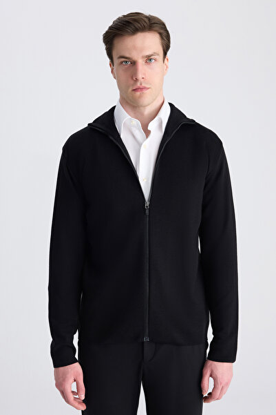 D'S Damat Ds Damat Regular Fit Black Cardigan