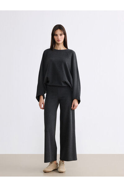LC Waikiki Nevavm Women's Wide Leg Pants with Elastic Waist and Difference in...