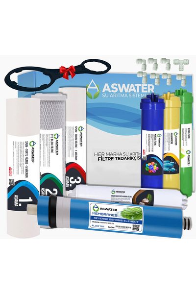 As Water Tüm Açık Kasa Cihazlar ile Uyumlu 8'li Su Arıtma Filtre Seti