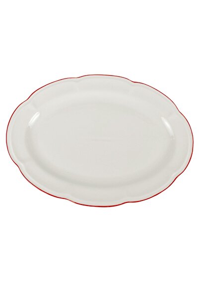 Carrefour Home Carrefour Home oval plate, porcelain, 35 cm, White with decora...