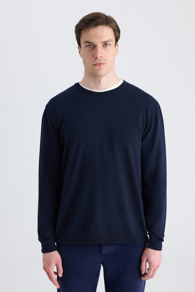 Twn Slim Fit Navy Blue Sweater