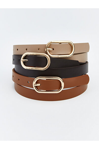 LC Waikiki Women's Faux Leather Belt Set of 3