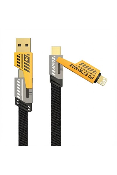 Leyaton 4in1 65W Hızlı Şarj Kablosu – Type-C to USB-A + Type-C to Lightning, ...
