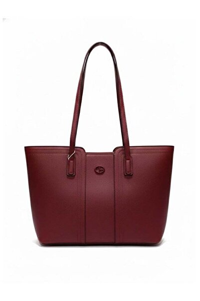 Fumes Wine red Structured Tote Bag – Premium Leather Women’s Shoulder Handbag