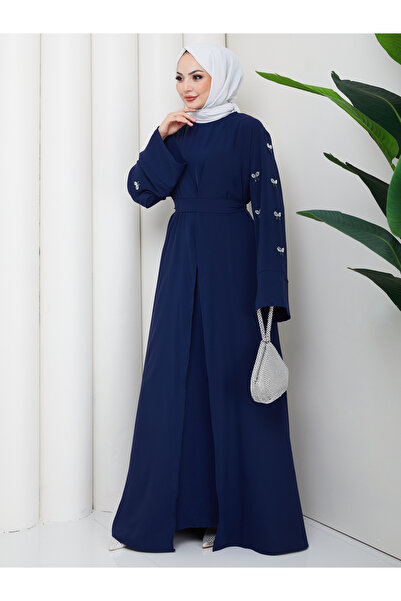 EFSUN MODA Women's Stone-Embellished Double Blouse and Dress Set, Two Pieces