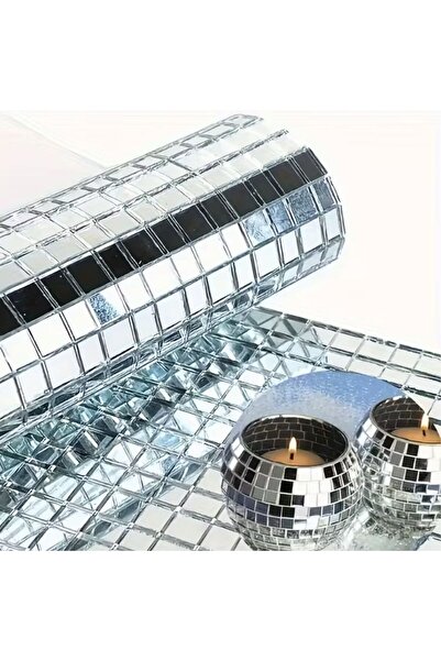 Greathings Квадратни сребърни стъклени мозаечни плочки, ръчно изработени квад...