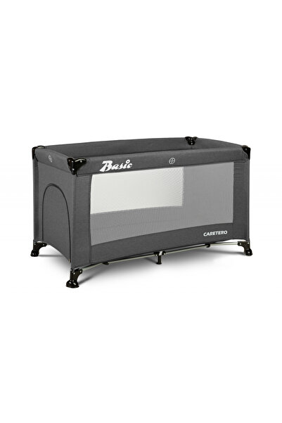 Caretero Basic Graphite folding cot for children with one level, zippered acc...