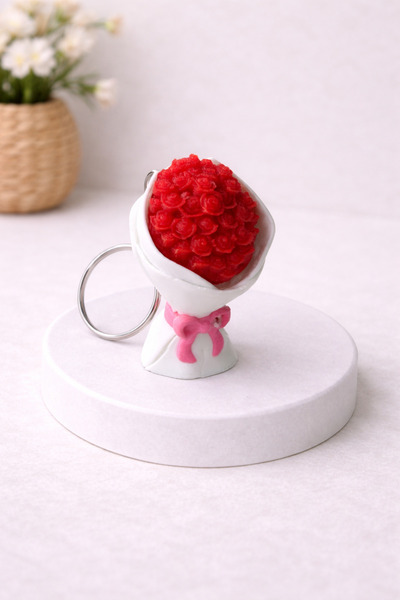 RENKLİ SOKAK Bouquet Flower Keychain