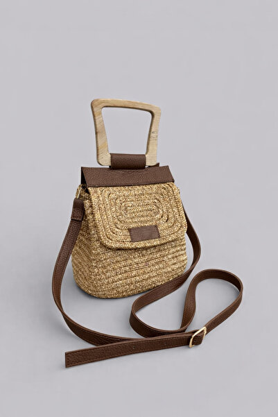 MaVaux Raffia Extra Light and Soft Rope Genuine Leather and Real Wood Handle ...
