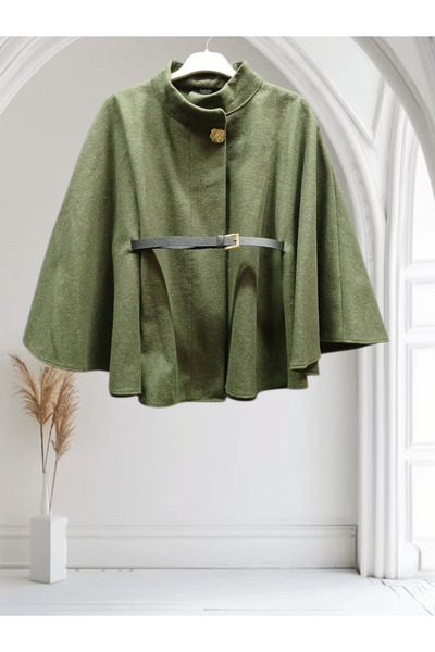 WOMEN KEMERLİ KAŞE PANÇO