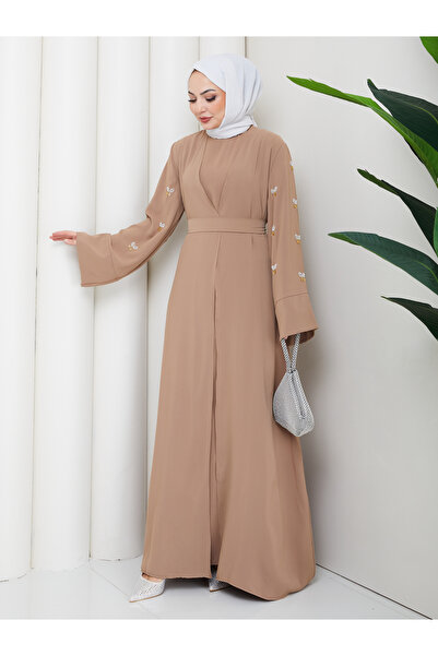 EFSUN MODA Women's Stone-Embellished Double Blouse and Dress Set, Two Pieces