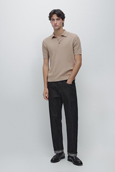 Massimo Dutti %100 pamuklu örgü polo yaka t-shirt