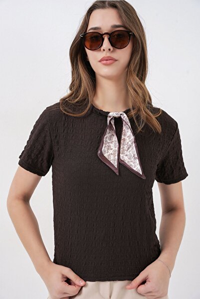 Hiccup BDART Μπλούζα με λεπτομέρεια σε στυλ φουλάρι και υφή ποδηλατικού λαιμού