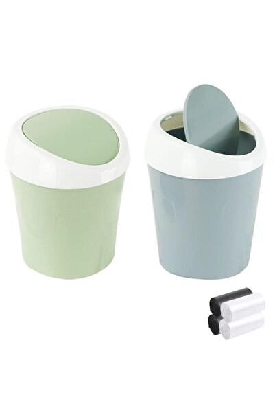 Arabest سلة مهملات مكتبية، قطعتان من سلال المهملات الصغيرة مع 120 كيسًا، غطاء...