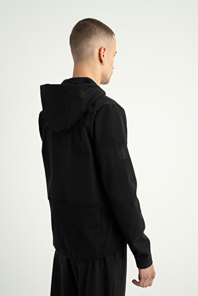 Airlife سترة رجالية احترافية SR1 Vg-26 بقلنسوة وسحاب كامل الطول باللون الأسود