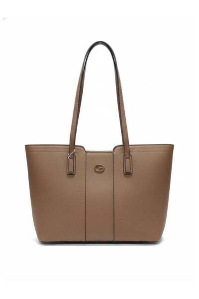Fumes Coffee Brown Structured Tote Bag – Premium Leather Women’s Shoulder Han...