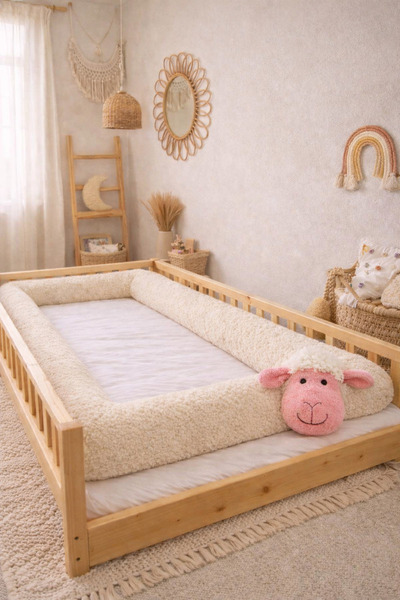 zabonti home 620 cm Pink Lamb Teddy Bed Edge Protection