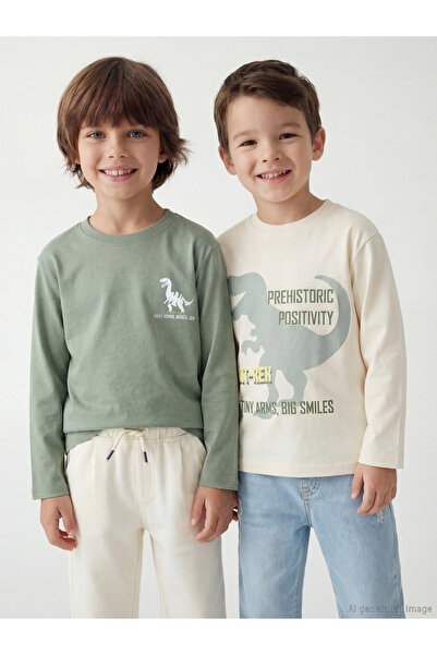 LC Waikiki Tricouri pentru băieți cu imprimeu cu dinozauri Sparkly Choices de...