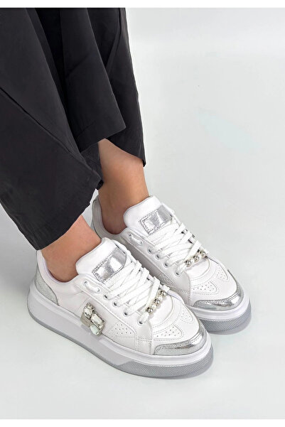 ARMÜZ Ceans White Leather Lace-Up Sports Shoes