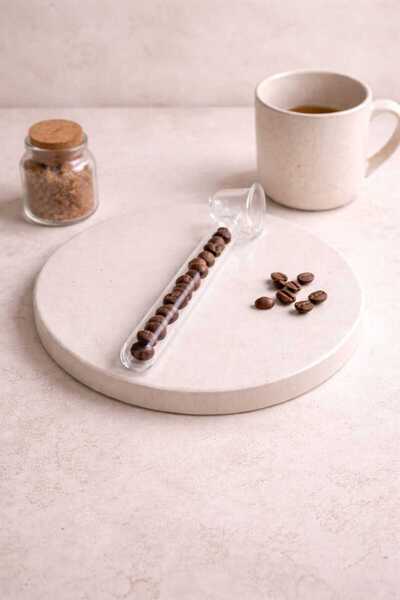 Arline GERÇEK KAHVE ÇEKİRDEKLİ CAM KAHVE ÖLÇÜ KAŞIĞI KAHVE KÖŞENİZE ŞIKLIK KA...