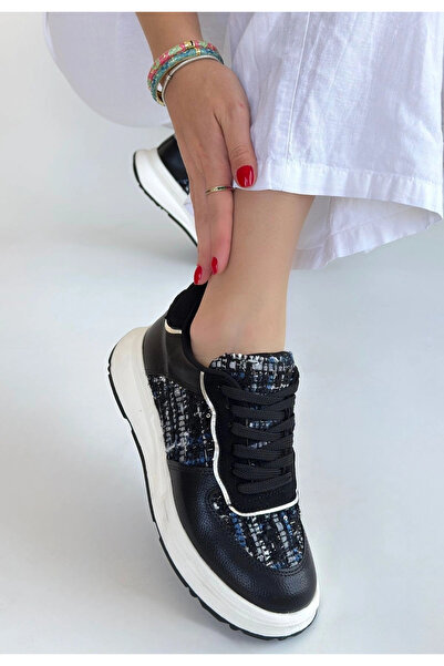 ARMÜZ Hawer Black Leather Lace-Up Sneakers