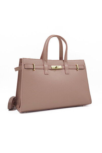 Posete Fagaras Celina Leather Purse - Powder Pink, Genuine Leather Office Bag...