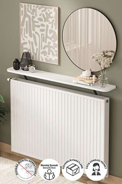 Bofigo Petek Üstü Raf Kalorifer Peteği Rafı Duvar Rafı Uçan Raf Dresuar 120 C...