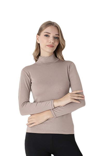 DREES Kadın Uzun Kollu Boğazlı Viskon Body