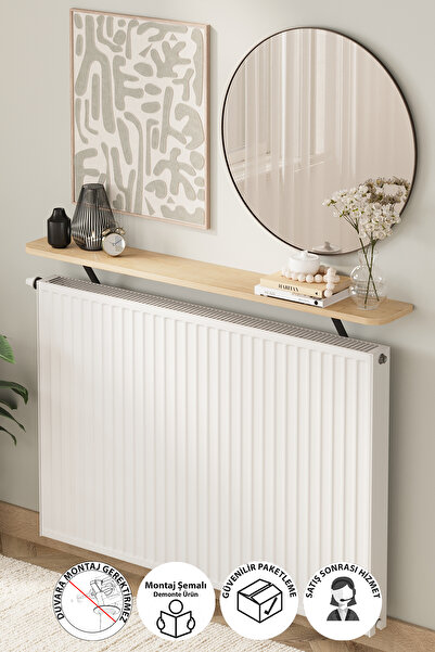 Bofigo Petek Üstü Raf Kalorifer Peteği Rafı Duvar Rafı Uçan Raf Dresuar 120 C...