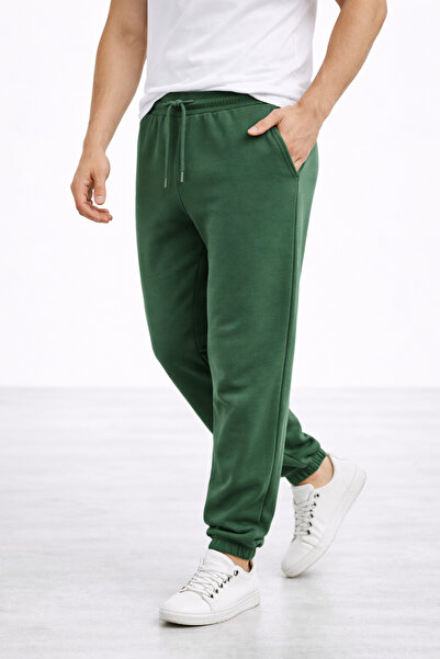 Polo State Ανδρικό πράσινο παντελόνι φόρμας Jogger – Ελαστικό τελείωμα στα πό...