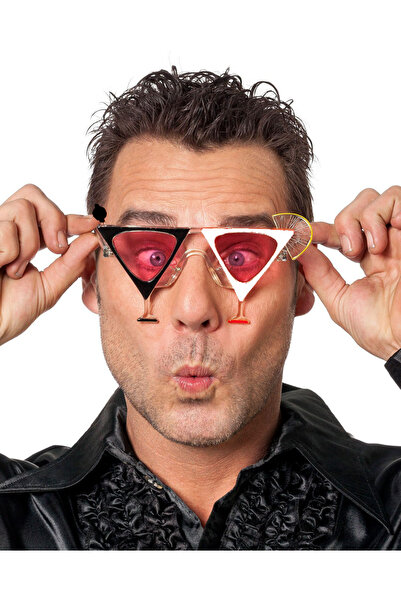 Go İthalat نظارات حفلات مارتيني باللونين الأسود والأبيض (5343)